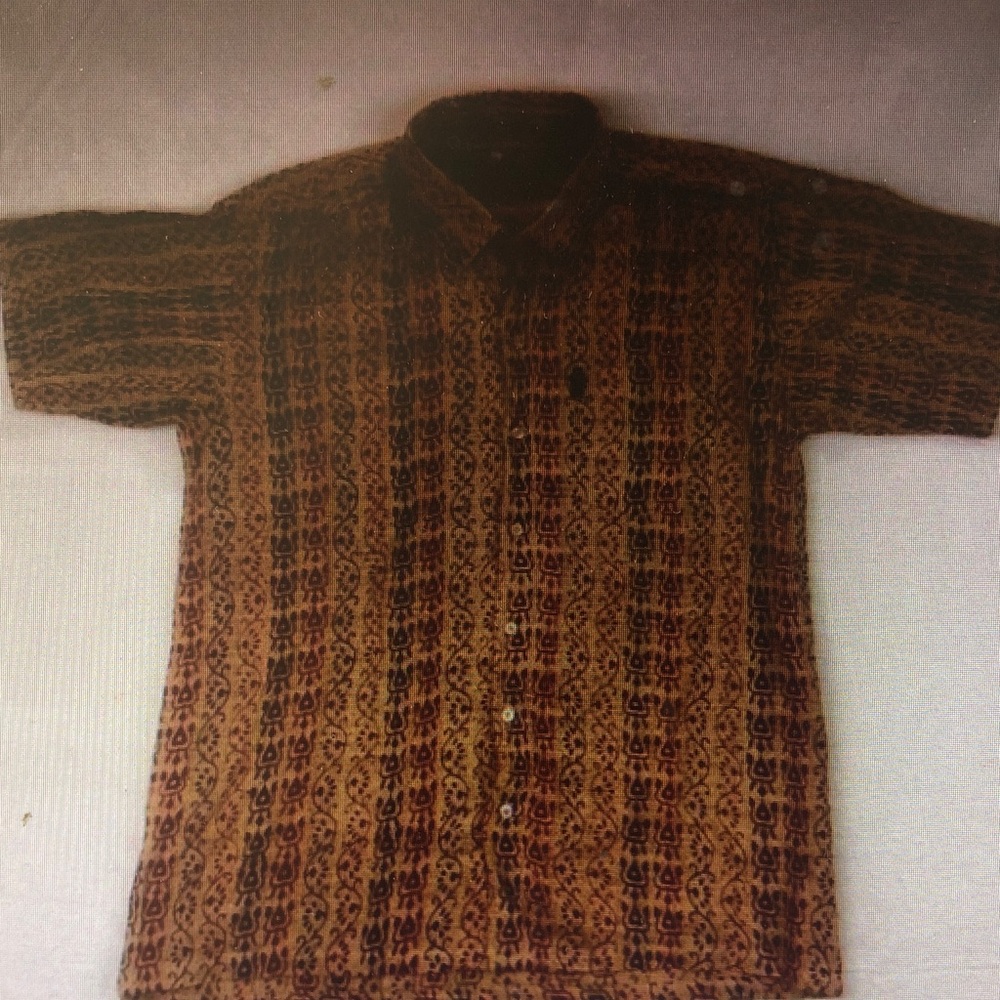 Brown Patterned Short Sleeve Shirt